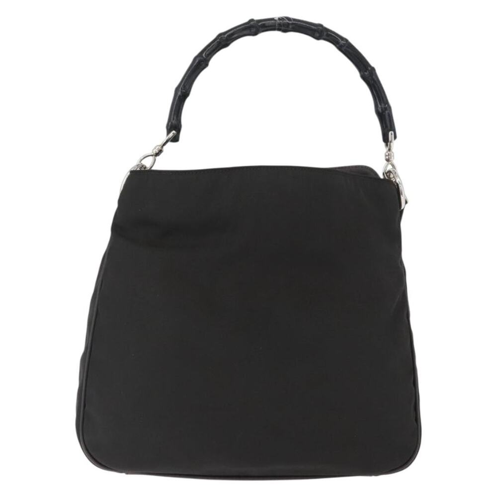Gucci Bamboo Nylon Handbag Black